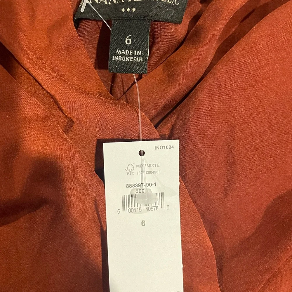 NWT Banana Republic blouson mini dress - burnt caramel - Picture 8 of 9